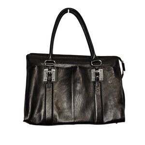 Wilson Leather Briefcase/Laptop case with silver accents.